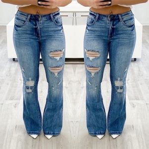 Petra153 Medium Wash Flare Jeans